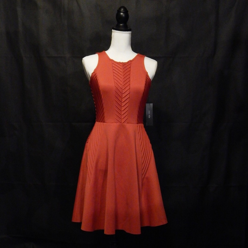 ivy+blu orange fit& flare dress
